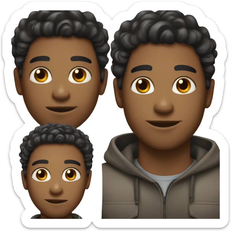 A young man, in his 30's. Had a tan skin and black hair kind of curl sticker