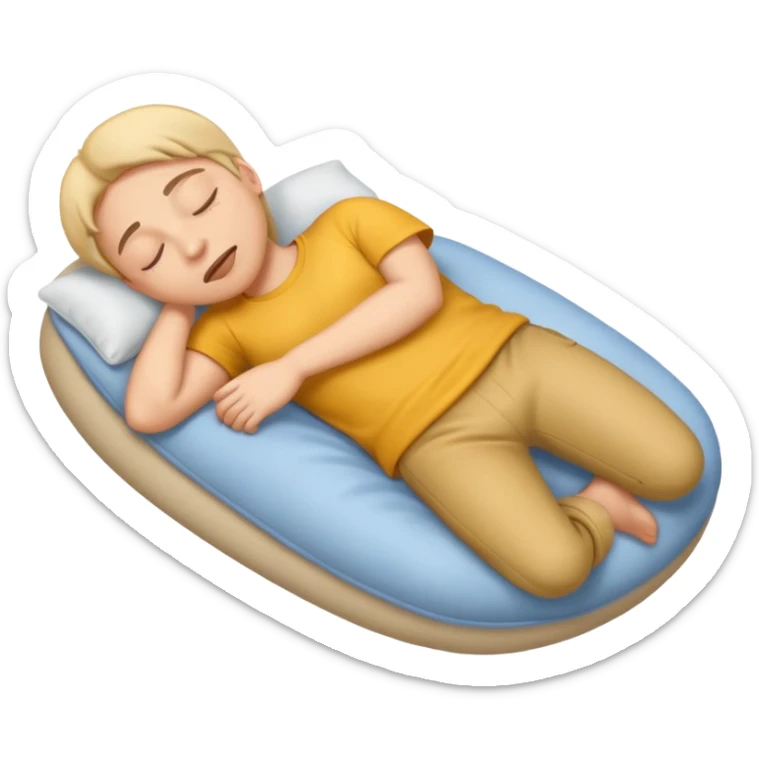 emoji of person sleeping on their back in the style of iOS sticker