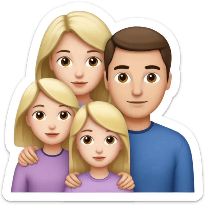 Familia : Novio, Novia, hija mayor , hija menor. sticker