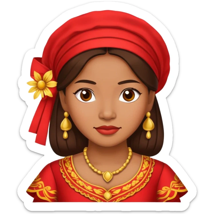 Filipino woman in red traditional dress sticker