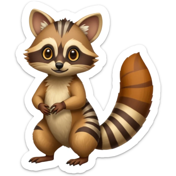 Genet-Numbat-Cacomistl-Tamarin-Tanuki-fusion-hybrid (full body) sticker