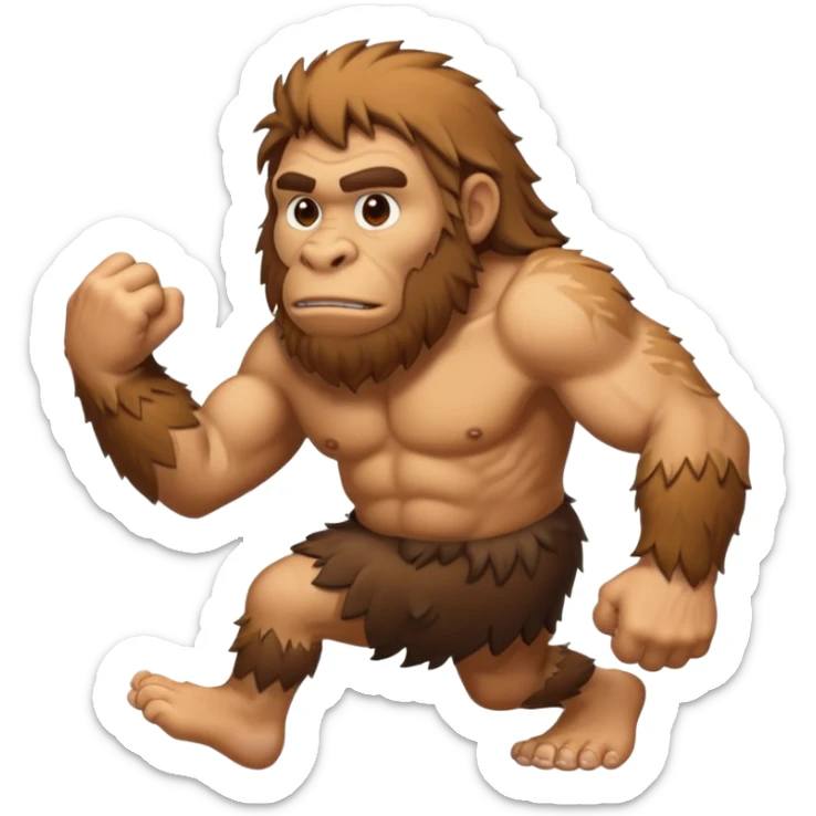 Can you make a emoji of a Neanderthal  with his knuckles dragging on the ground? sticker