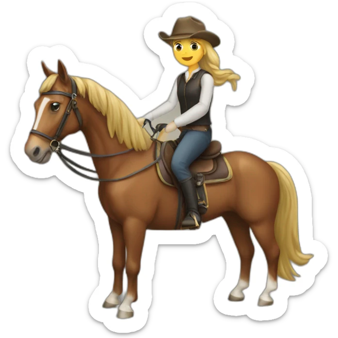   horse riding horse sticker