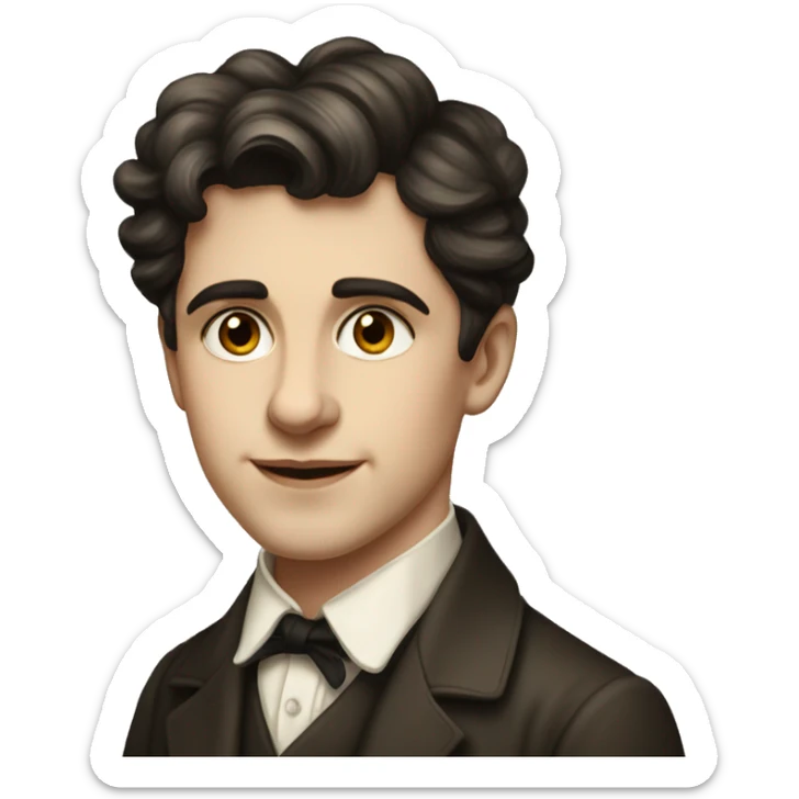 European young writer of the early 20th century, with dark hair sticker