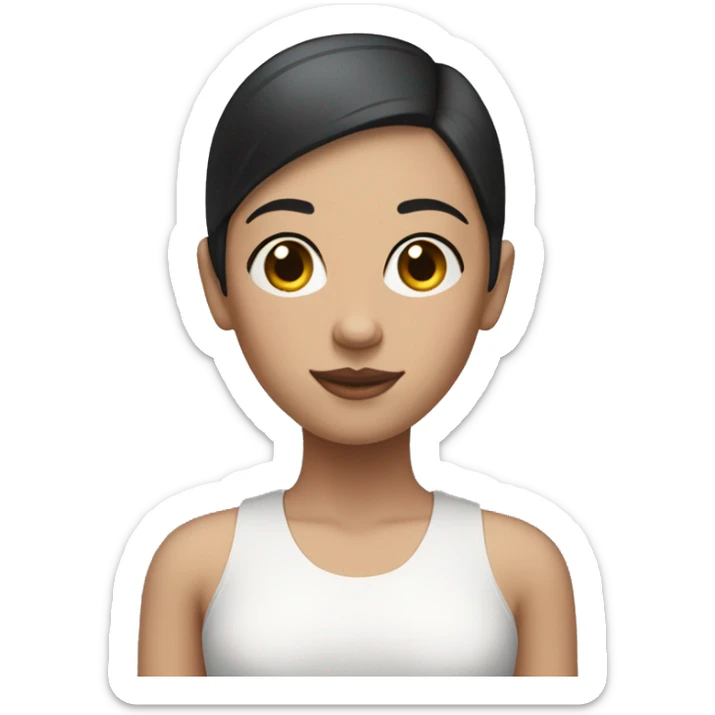 dark-haired girl with fair skin and half of her head shaved sticker