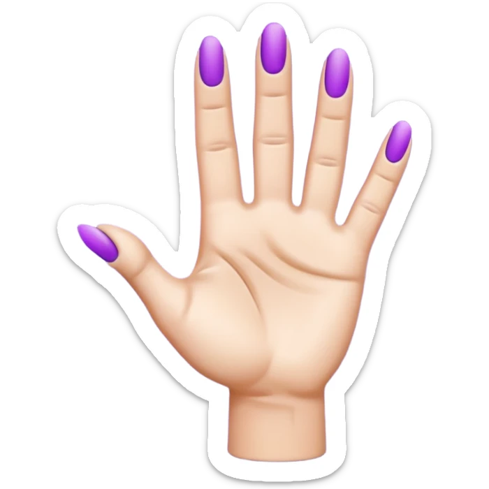 A single human hand in 3D emoji style, colored entirely in vibrant purple. The hand makes the ‘index finger pointing upward’ gesture: only the index finger is raised, all other fingers are folded. Smooth glossy texture, simple shading, no background. sticker