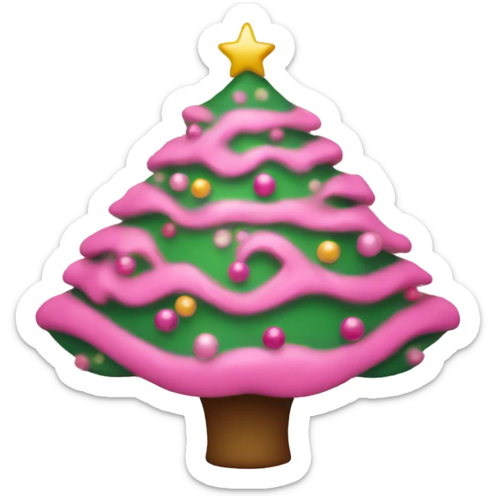 Pink Christmas tree sticker