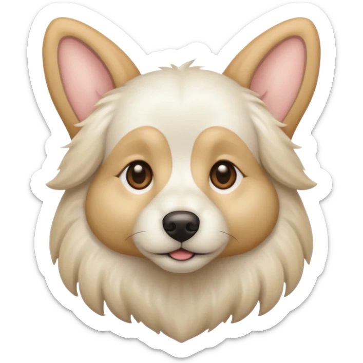 Cachorro espiguinha branco e champagnhe sticker