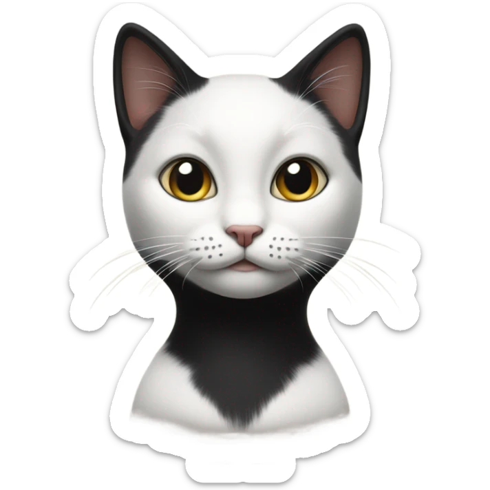 Black females kitty with small white patch on the front of her neck  sticker