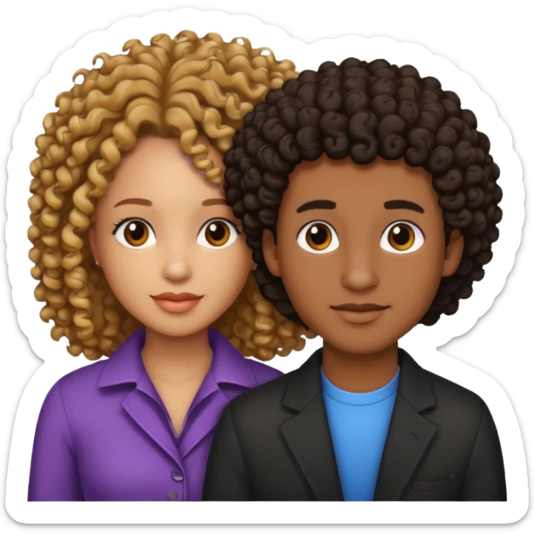 Ebony couple, light skin female brown skin male sticker