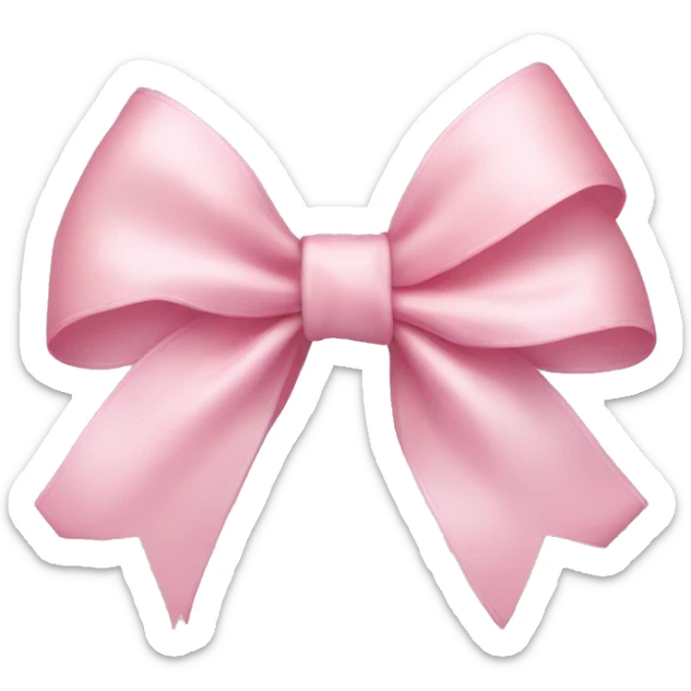 light pink ribbon bow sticker