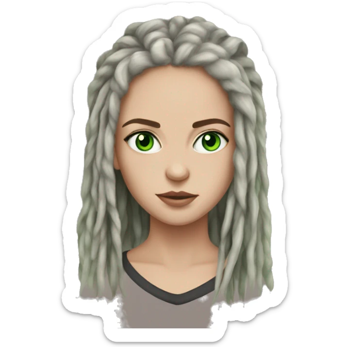 Effy Stonem, portrait, dread-locks, green eyes  sticker