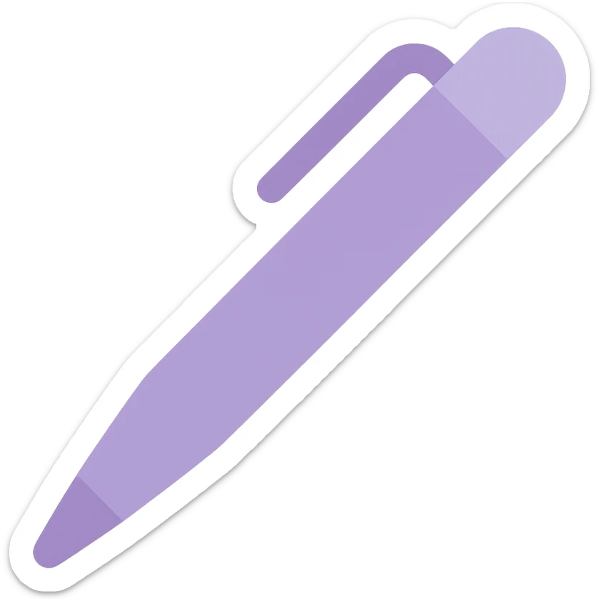 a dull purple writing pen sticker