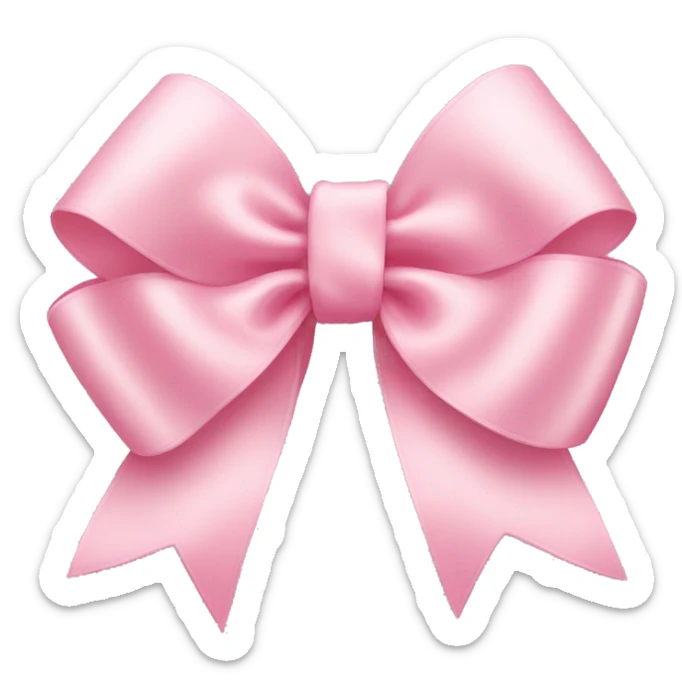 light pink ribbon bow sticker
