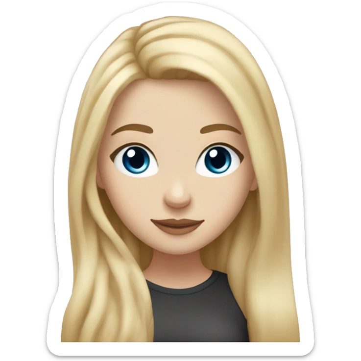 White girl, long blonde hair with blue eyes and  light brown skin girl, black hair  sticker
