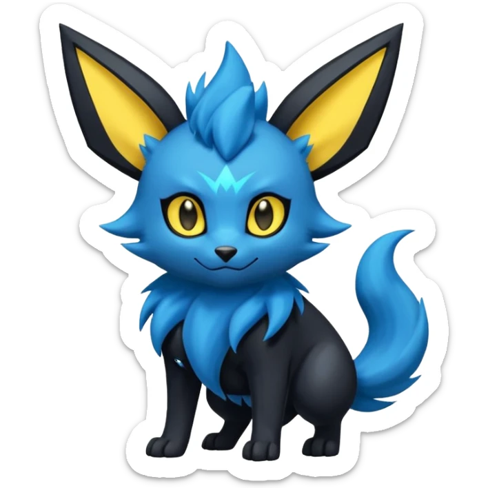 Eeveelution-Luxray-Luxio-fusion-hybrid-animal-Fakémon-Pokémon-creature sticker