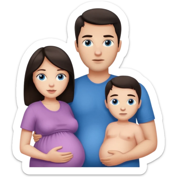 pregnant woman being burned in the face of a very handsome man sticker