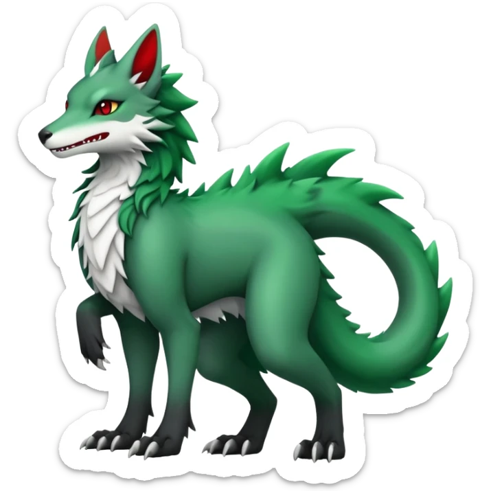 Kawaii Cute Edgy Black Green Red ethereal Fionbri-Vernid-Sergal full body sticker