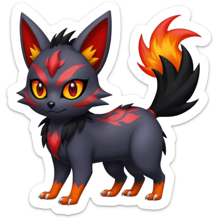 Noibat-Zorua-Nargacuga-Litten-Torracat-fusion-Fakemon-Pokémon-creature  sticker