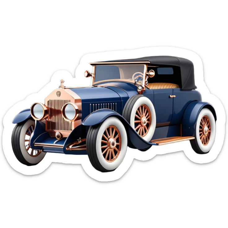 dark blue led lights Darth Vader’s hot rod nazi 1927 delicately inlaid rose gold wood barrel accents Scrooge McDuck’s Rolls Royce efficiently powered by futuristic electric motors and dynamos with wide racing wheels that are strong agility advanced suspension and steering sticker