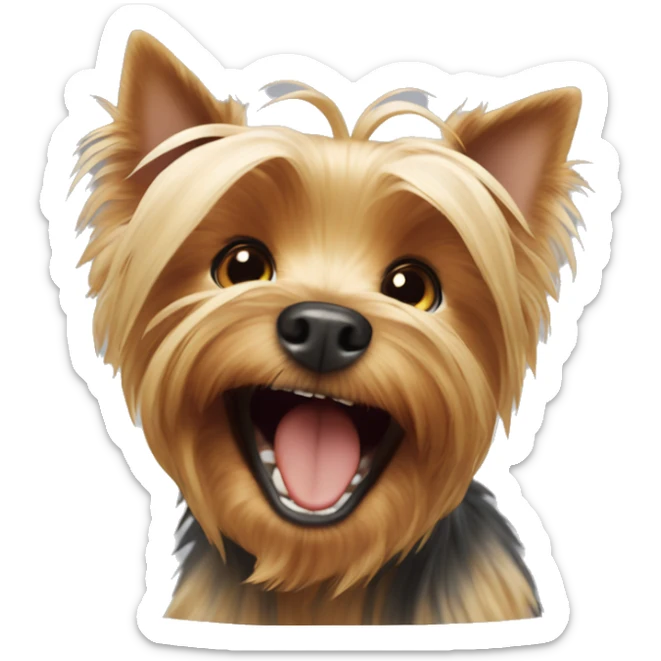 Yorkshire Terrier laughing  sticker