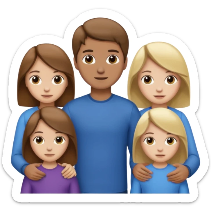 1 brown hair fair skin brother 4 brown hair sisters 1 blond sister sticker