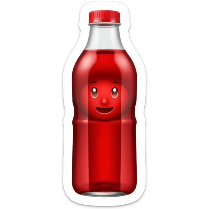sobolo emoji (ghanain drink)  in a plastic bottle and make the juice dark red sticker