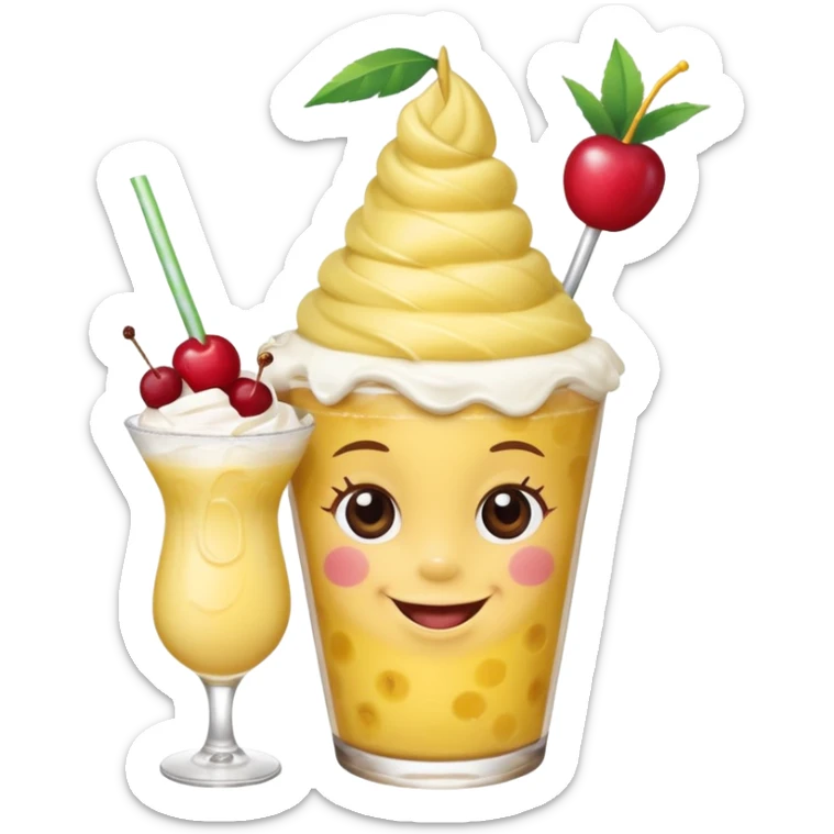 baby huggy wuggy pina colanda with a straw sticker