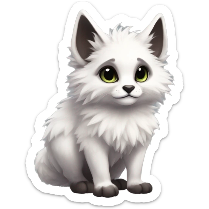  Cute Edgy Realistic Rare Fantasy Fluffy Slim Vernid-Trico-Melprin-species by LiLaiRa, by Falvie, full body sticker