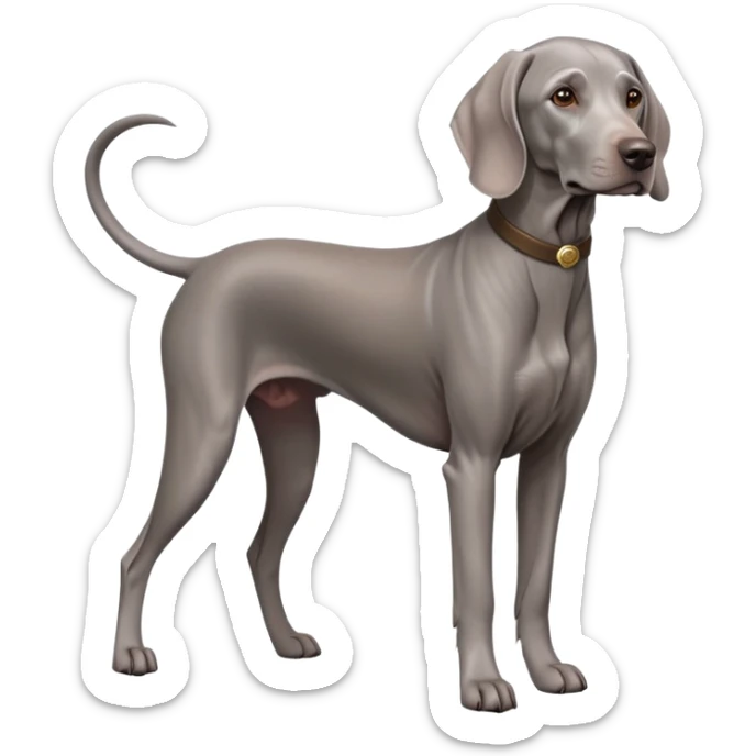 cinematic-noble-weimaraner-full body-emoji on all fours,-poised-and-regal,-with-a-strong,-athletic-build-and-a-lustrous,-well-groomed-grey fur,-deep-set-soulful-brown-eyes,-simplified-yet-sharp-and-sophisticated-features,-highly-detailed, sticker