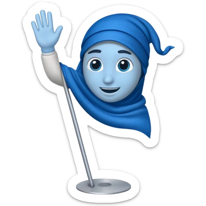 DOĞU TÜRKİSTAN BAYRAĞI (İNSANSIZ) AY VE YILDIZ MAVİ BAYRAK sticker