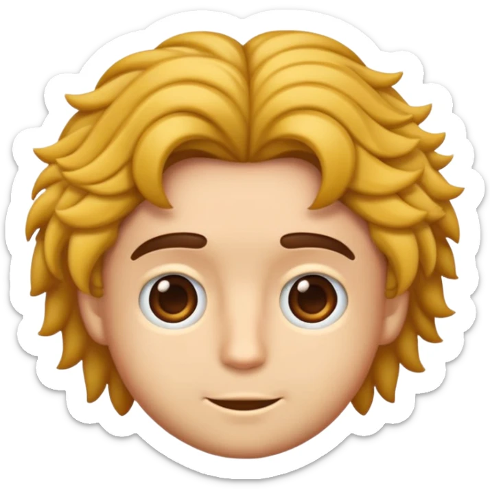 haz un emoji de un chico con el pelo corto y rizado y con tez morena  sticker
