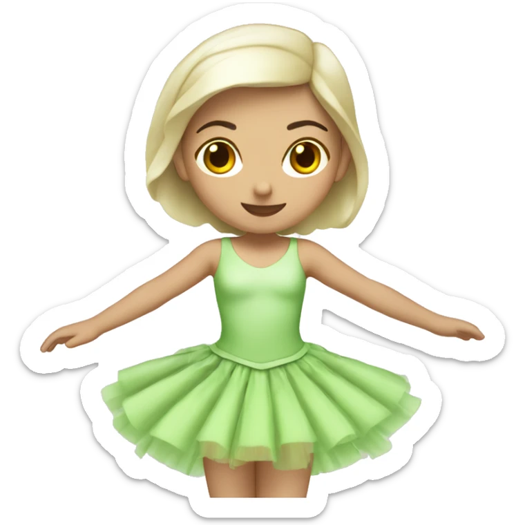 bailarina blanca verde sticker