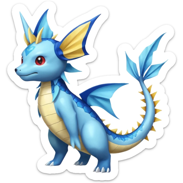 Manectric-Vaporeon-Salamence-Electrike-Furfrou-koi-Fakemon-fusion, full body sticker