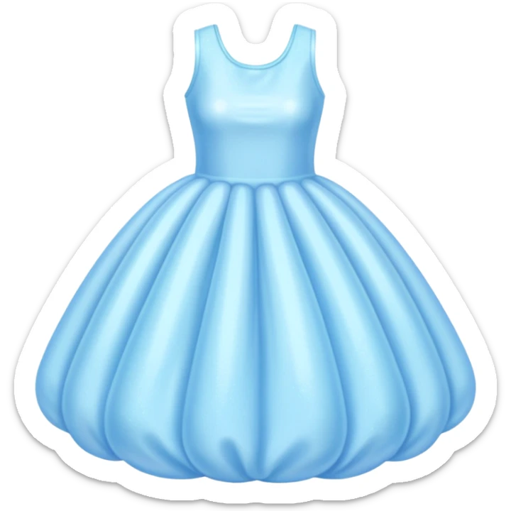 The bubble dress is typically a voluminous ball gown, designed to make Glinda look like she’s literally floating in a bubble. It features:  Pale blue or shimmering white-blue hues (in Ariana Grande’s movie version, it’s a soft, cotton-candy blue). sticker