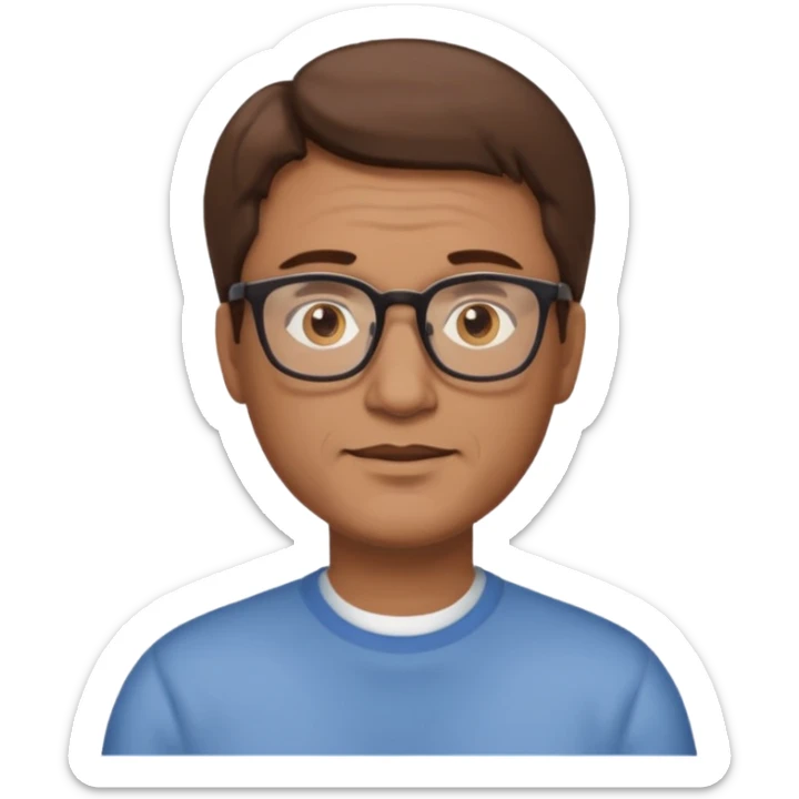 homme cheveux brun age moyen brun lunettes sticker