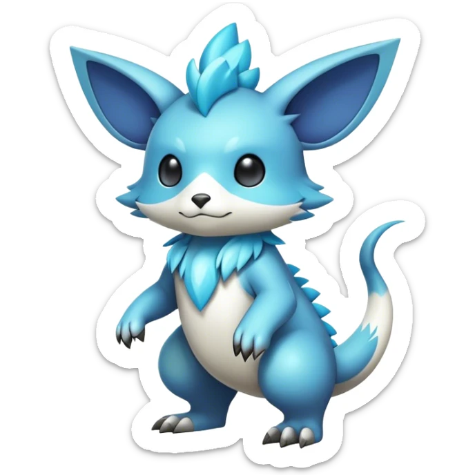 Cute cool fantasy animal hybrid Fakemon full body sticker
