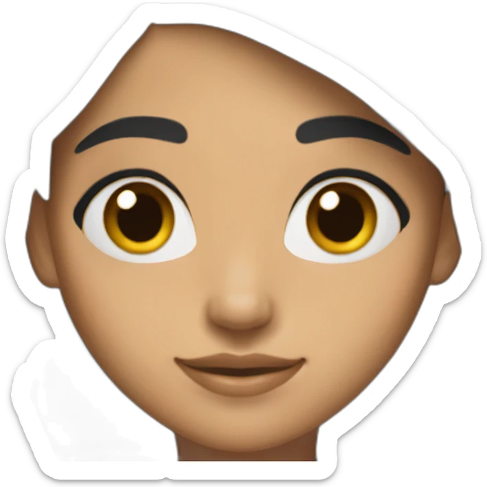 iPhone-style princess emoji with black hair, Indian girl pretty skintone  sticker
