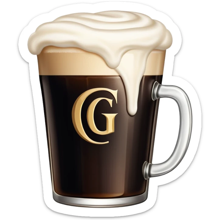 Guinness pint. The top of the liquid should be at the level of the letter "G". sticker