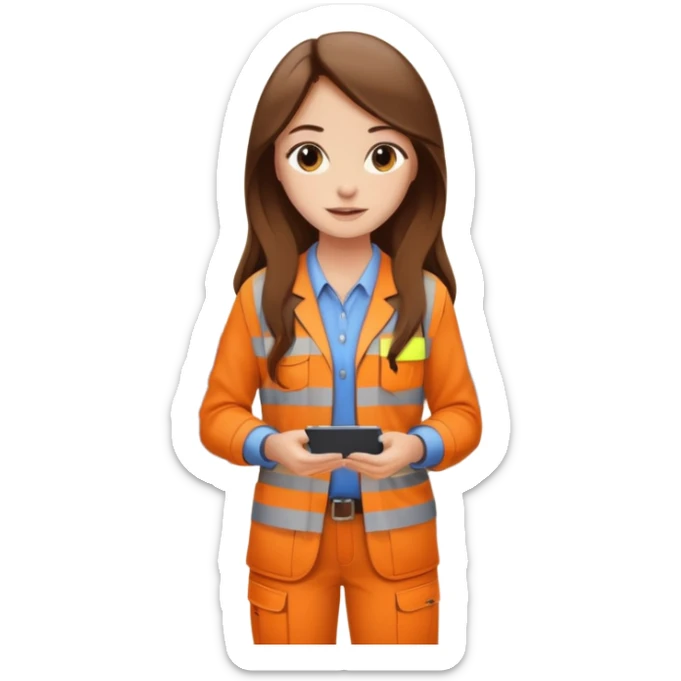 beautiful girl with long brown hair constructing new lounge room area with tv and couch sticker