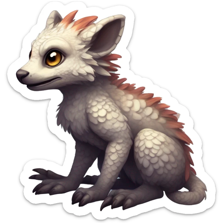  Scaly Cute Edgy Realistic Rare Fantasy Fluffy Slim Vernid-Trico-Melprin-species by LiLaiRa, by Falvie, full body sticker
