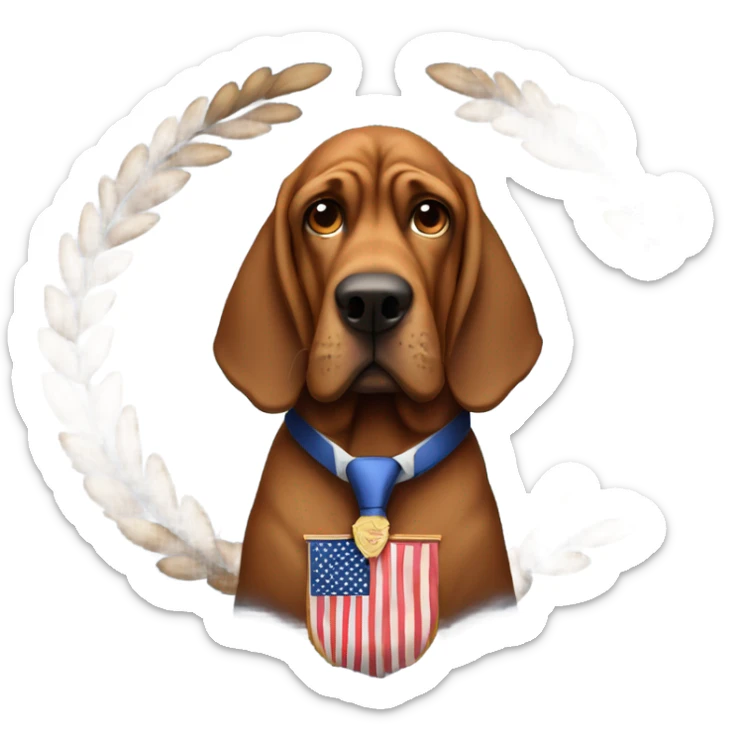 1 brown bloodhound dog as the president of the United 🇺🇸  sticker