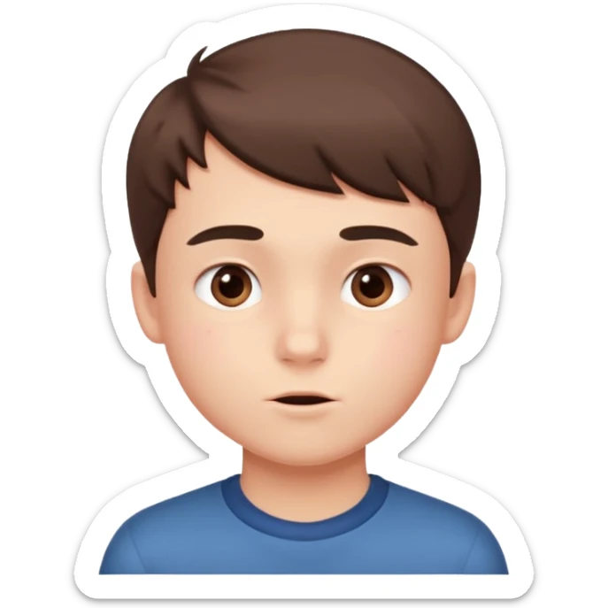 A boy showing right cheek to her mother asking for a gentle playful slap only boy no picture of mother included in emoji
Give side view of right cheek sticker