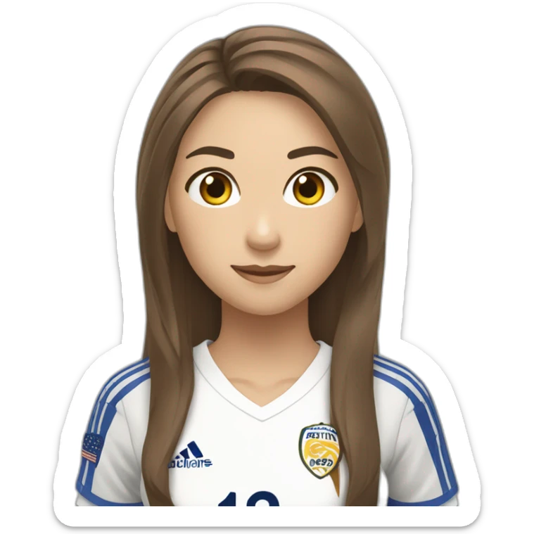 Hiroyo Kato（female・Long Hair・Brown Hair・Soccer Player） sticker