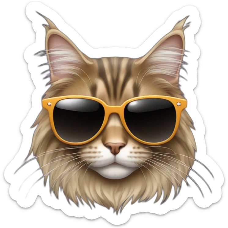 maine coon with sunglasses sticker