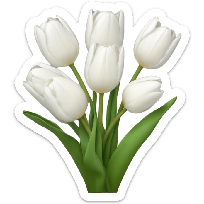 white tulip bouquet  sticker