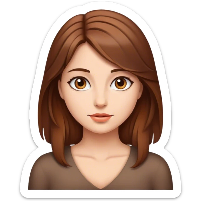 Beautiful brown-haired woman sticker