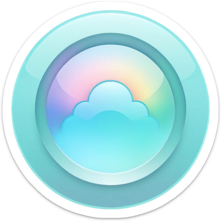 Iridescent pastel cyan formal elegant sophisticated cultured neat pretty beautiful nifty app icon sticker