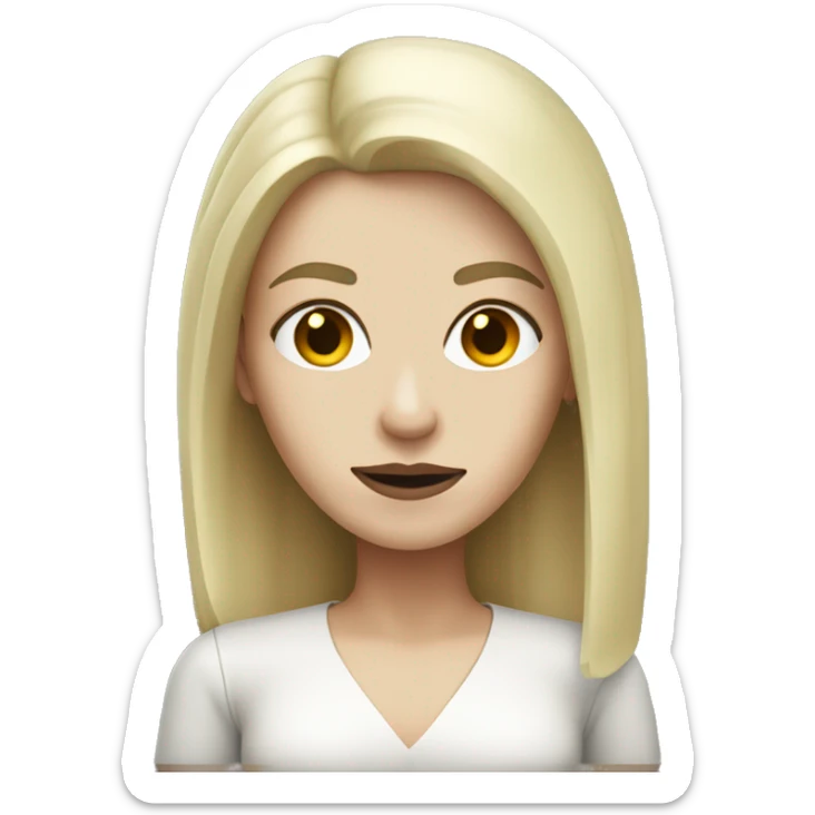 Female frankenstein with pale skin and blonde straight hair sticker