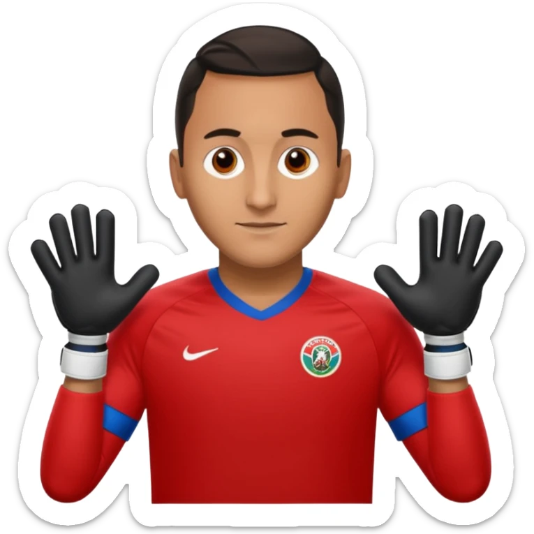 Keylor NavasK camisa roja de Costa Rica  y guantes de portero sticker